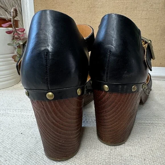 Korks by Kork Ease Women's Size 11 Boho Platform Black Leather - Picture 7 of 8